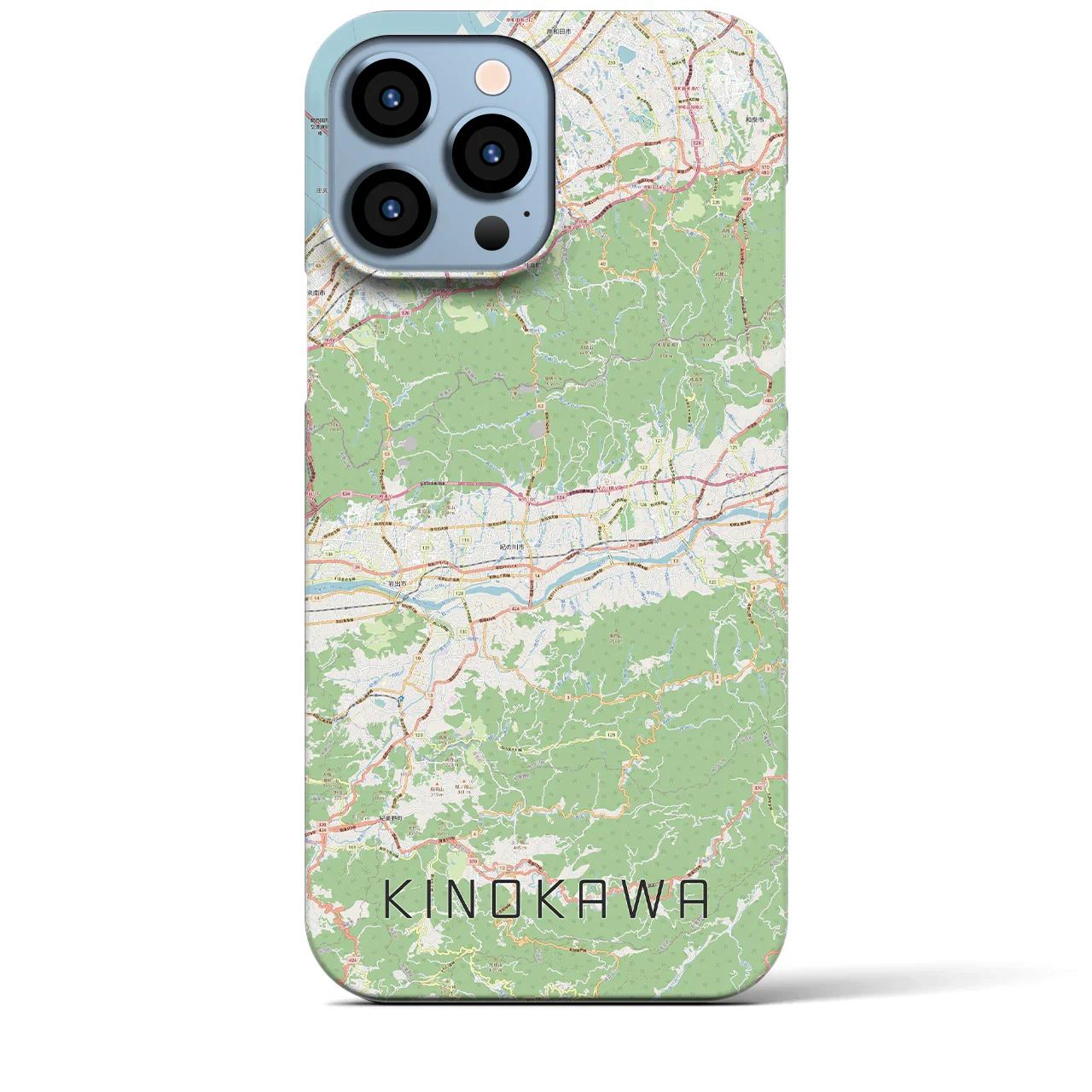 【紀の川(和歌山県)】地図柄iPhoneケース(バックカバータイプ)
