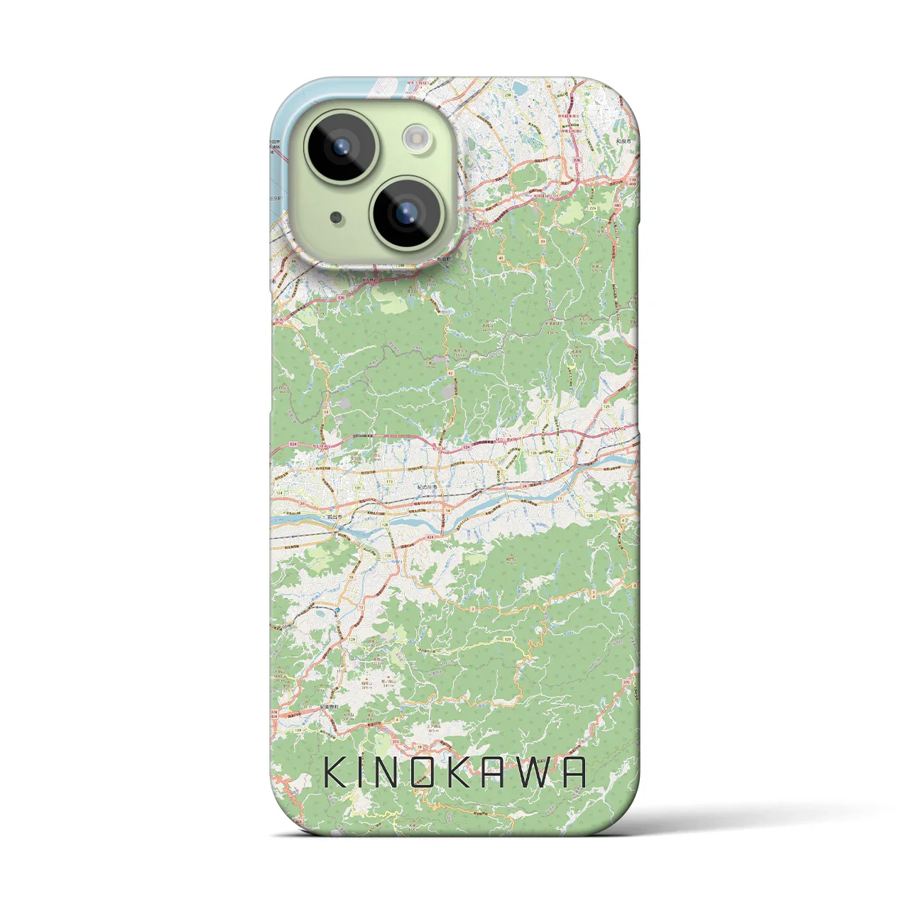 【紀の川(和歌山県)】地図柄iPhoneケース(バックカバータイプ)
