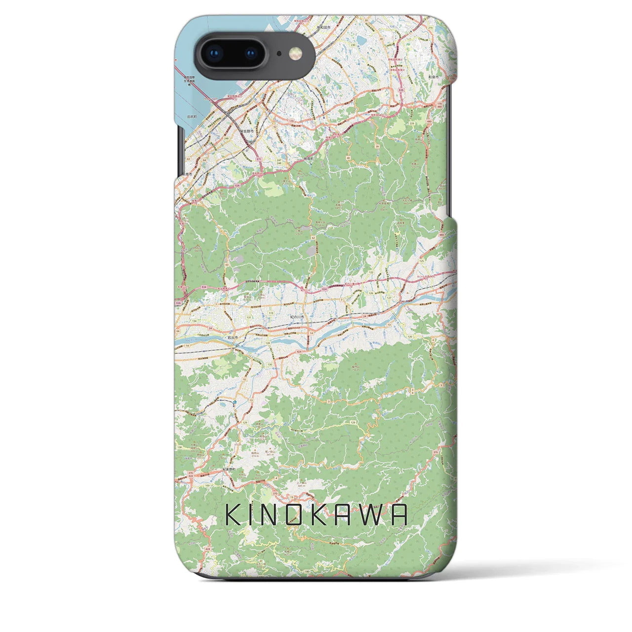 【紀の川(和歌山県)】地図柄iPhoneケース(バックカバータイプ)