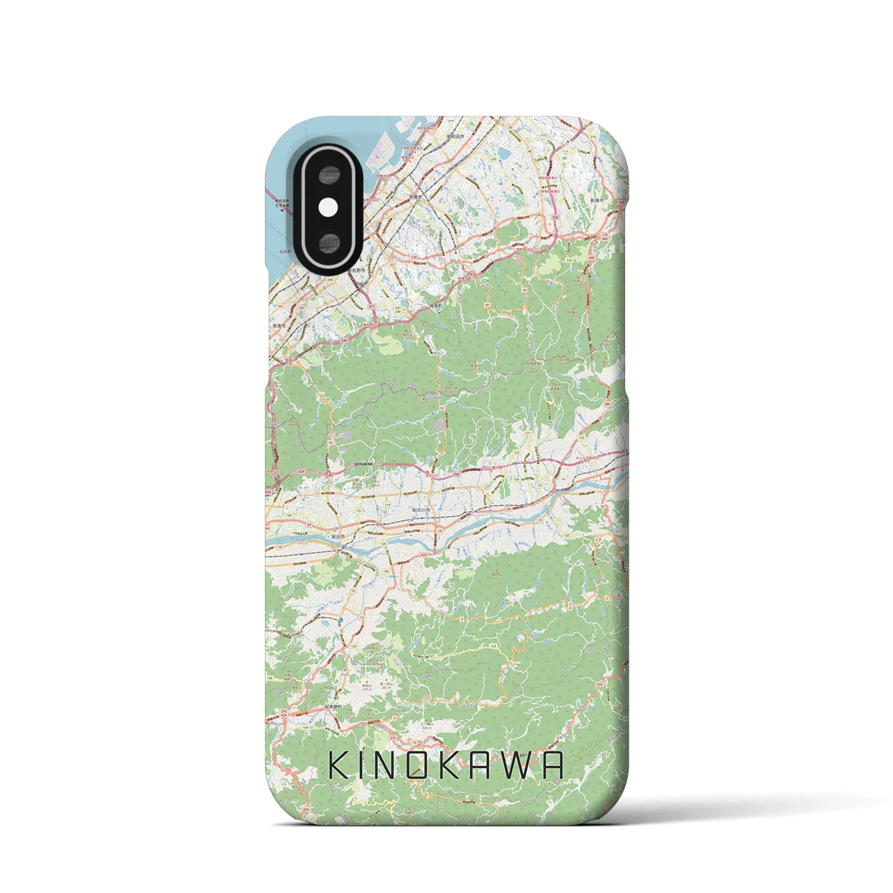 【紀の川(和歌山県)】地図柄iPhoneケース(バックカバータイプ)