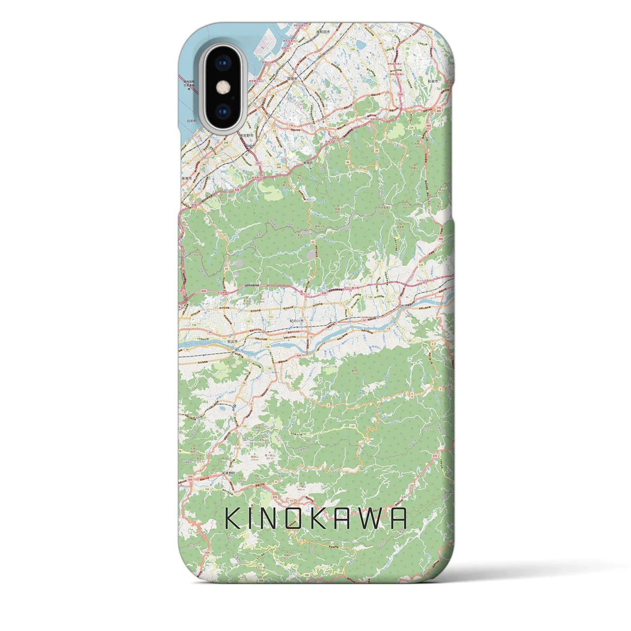 【紀の川(和歌山県)】地図柄iPhoneケース(バックカバータイプ)