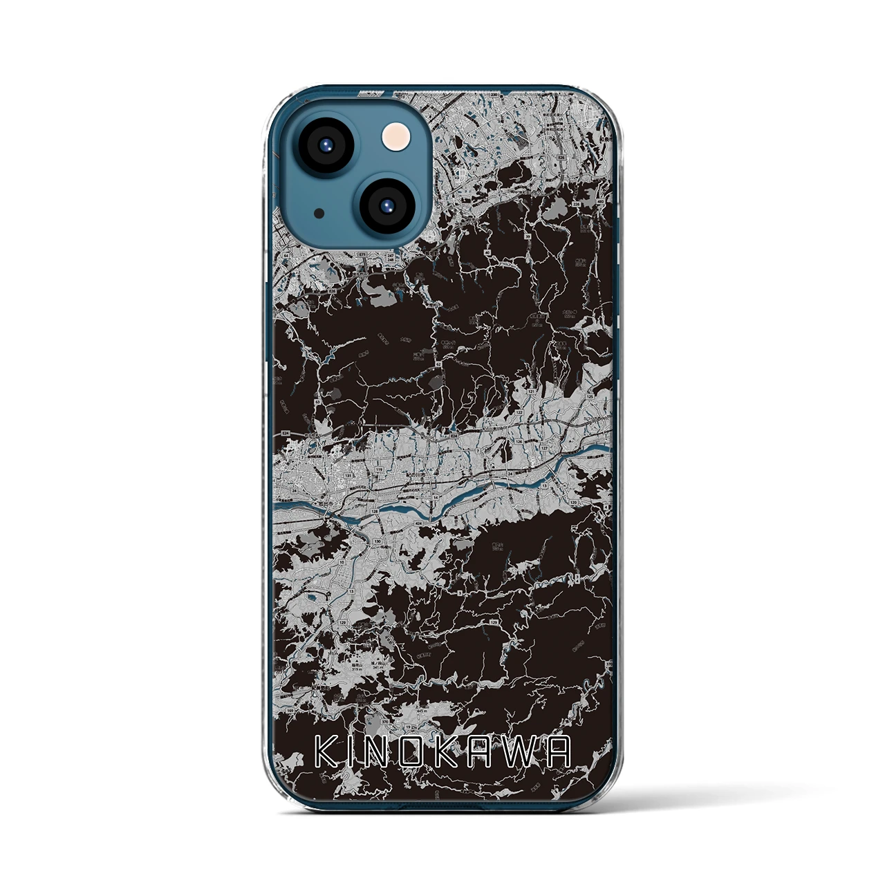 【紀の川(和歌山県)】地図柄iPhoneケース(クリアタイプ)