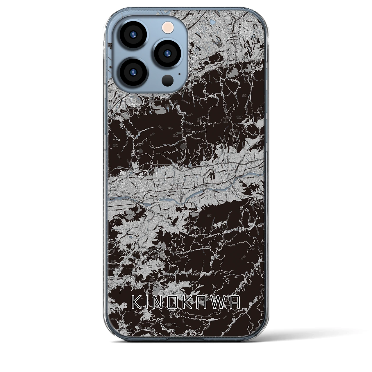 【紀の川(和歌山県)】地図柄iPhoneケース(クリアタイプ)