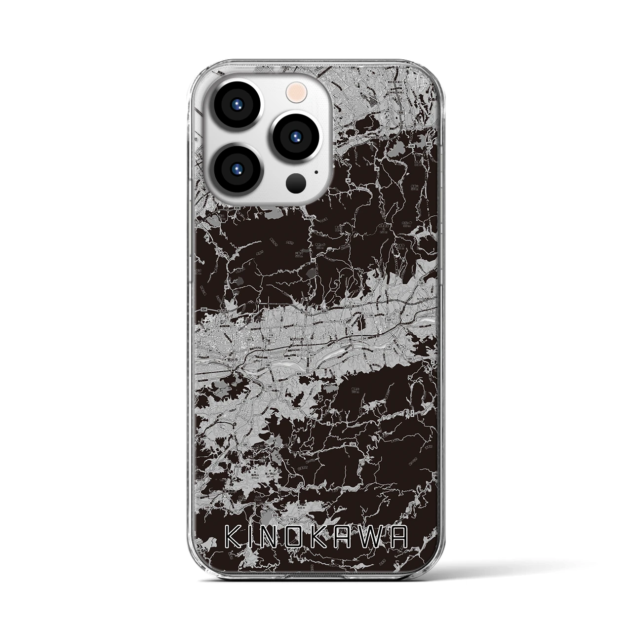 【紀の川(和歌山県)】地図柄iPhoneケース(クリアタイプ)