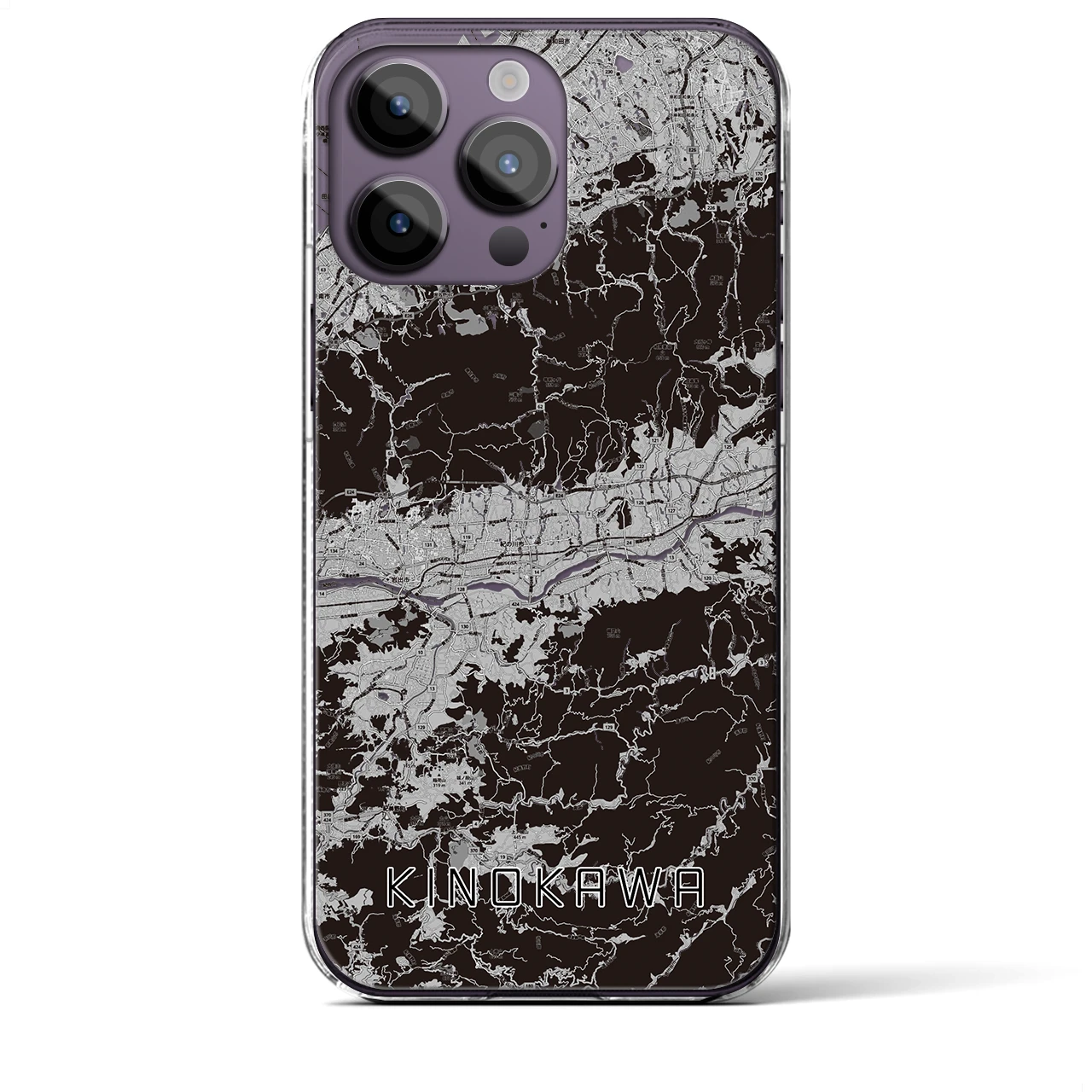 【紀の川(和歌山県)】地図柄iPhoneケース(クリアタイプ)