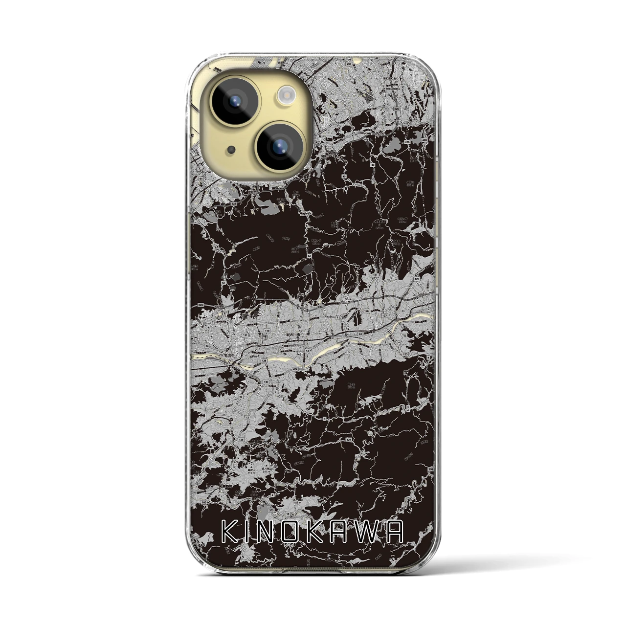 【紀の川(和歌山県)】地図柄iPhoneケース(クリアタイプ)