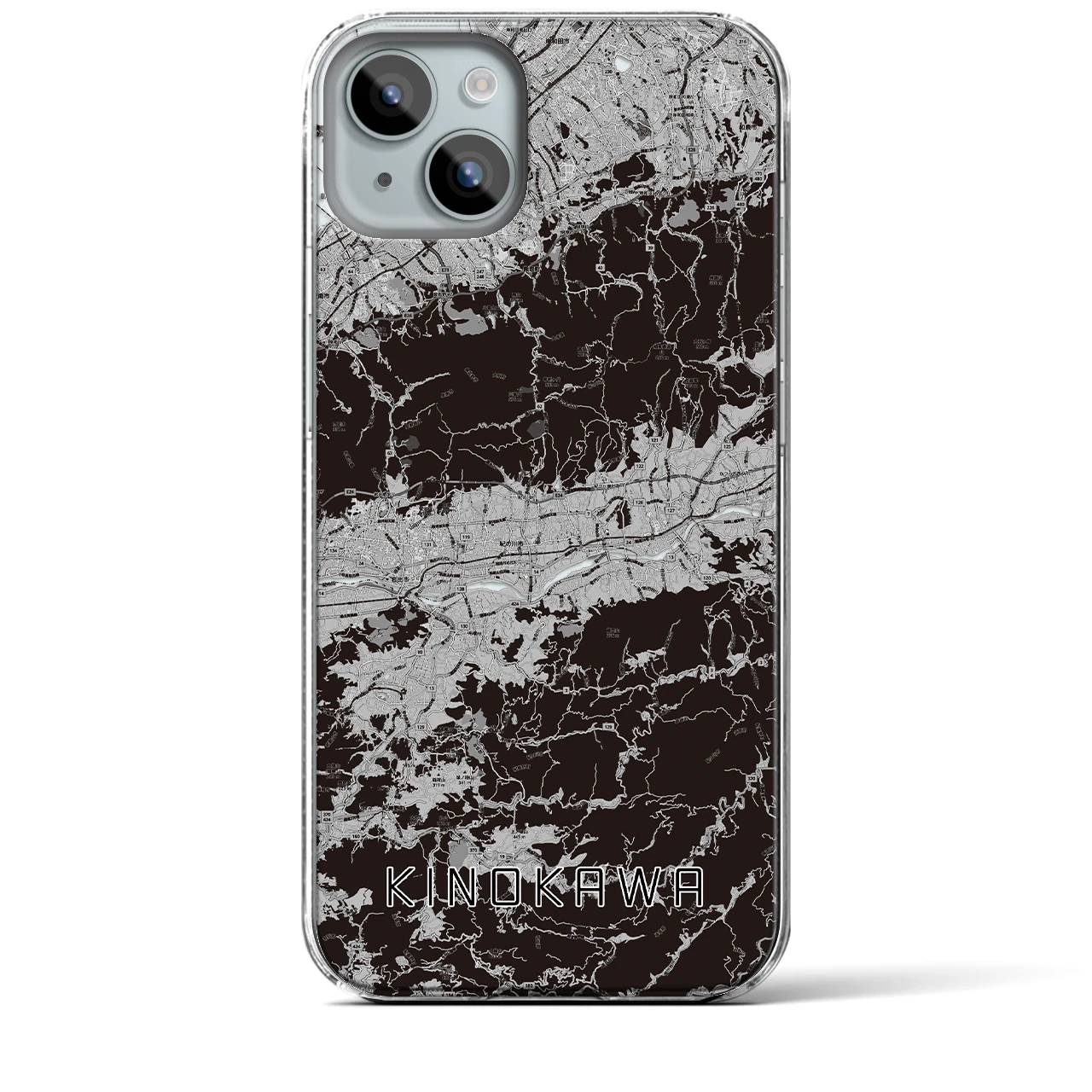 【紀の川(和歌山県)】地図柄iPhoneケース(クリアタイプ)