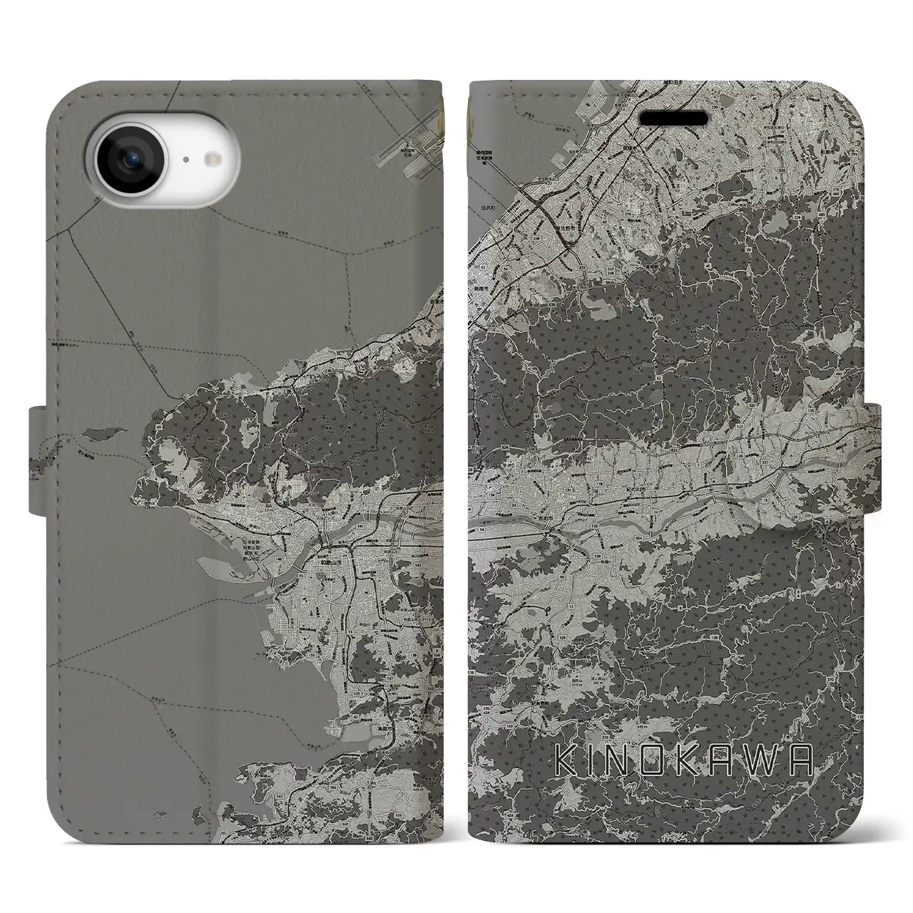 【紀の川(和歌山県)】地図柄iPhoneケース(手帳タイプ)