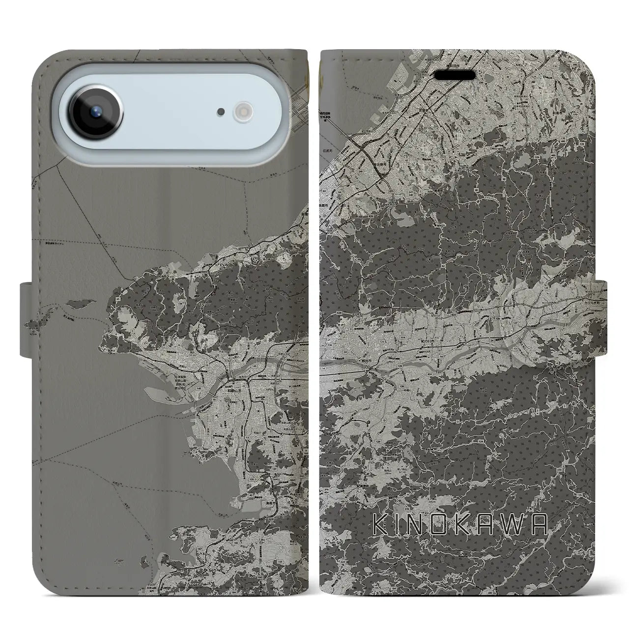 【紀の川(和歌山県)】地図柄iPhoneケース(手帳タイプ)