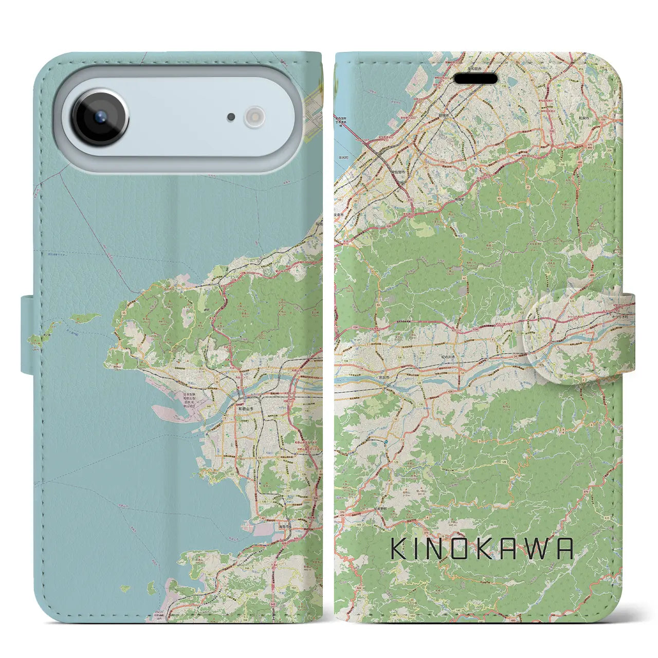 【紀の川(和歌山県)】地図柄iPhoneケース(手帳タイプ)