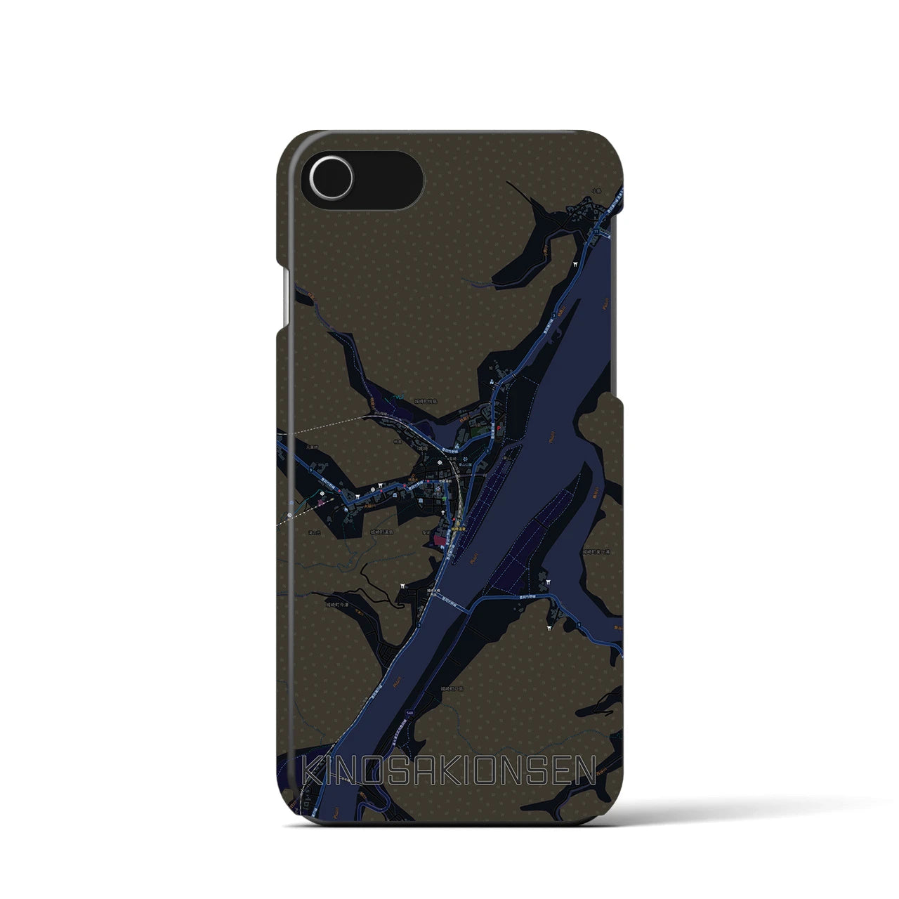 【城崎温泉(兵庫県)】地図柄iPhoneケース(バックカバータイプ)