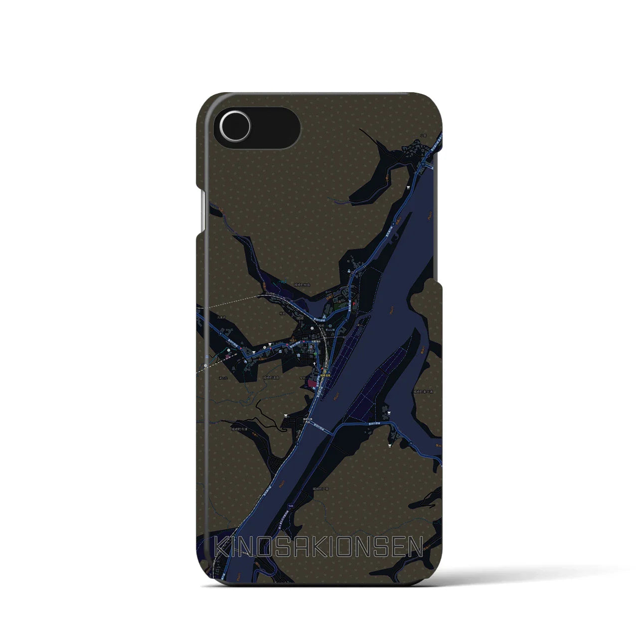 【城崎温泉(兵庫県)】地図柄iPhoneケース(バックカバータイプ)