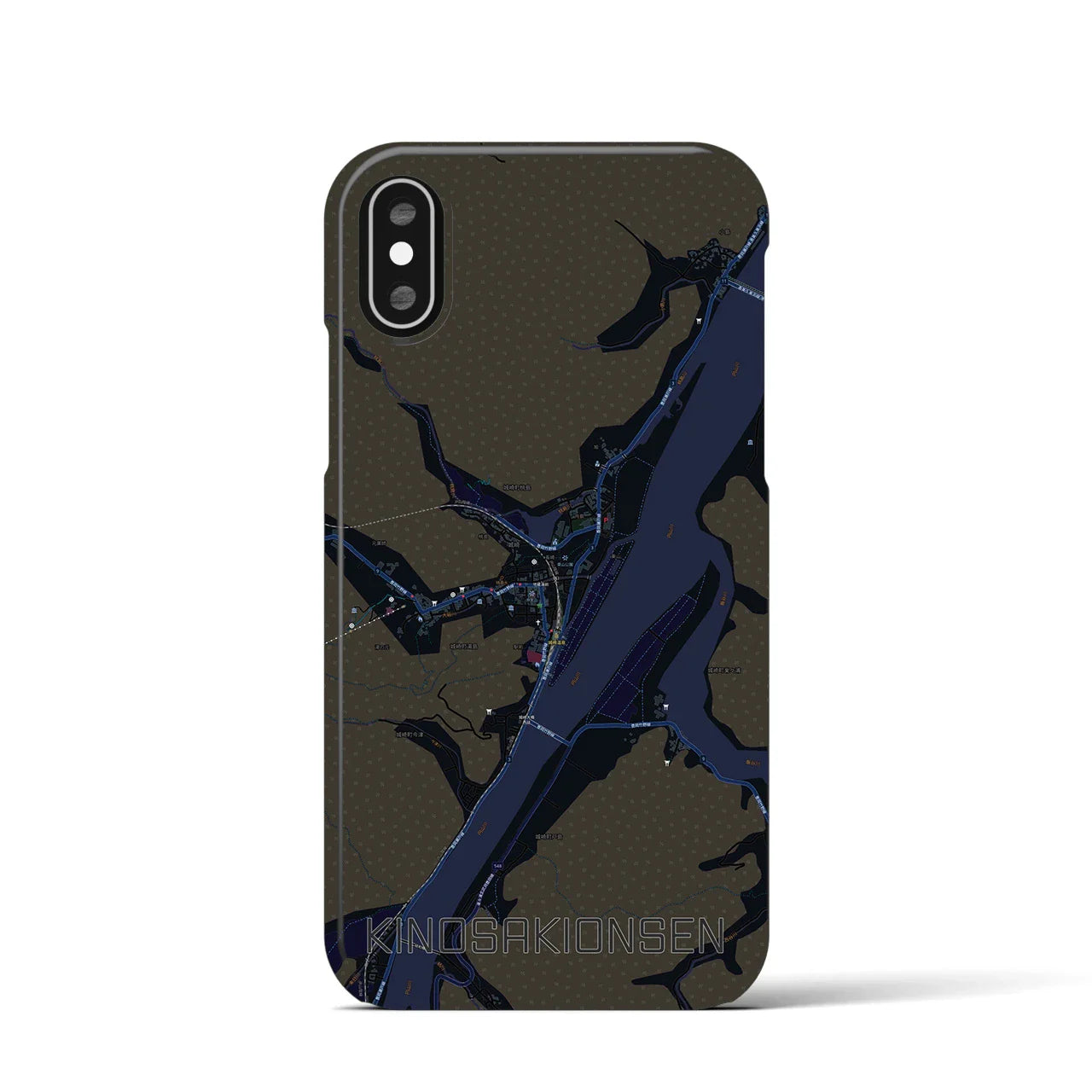 【城崎温泉(兵庫県)】地図柄iPhoneケース(バックカバータイプ)