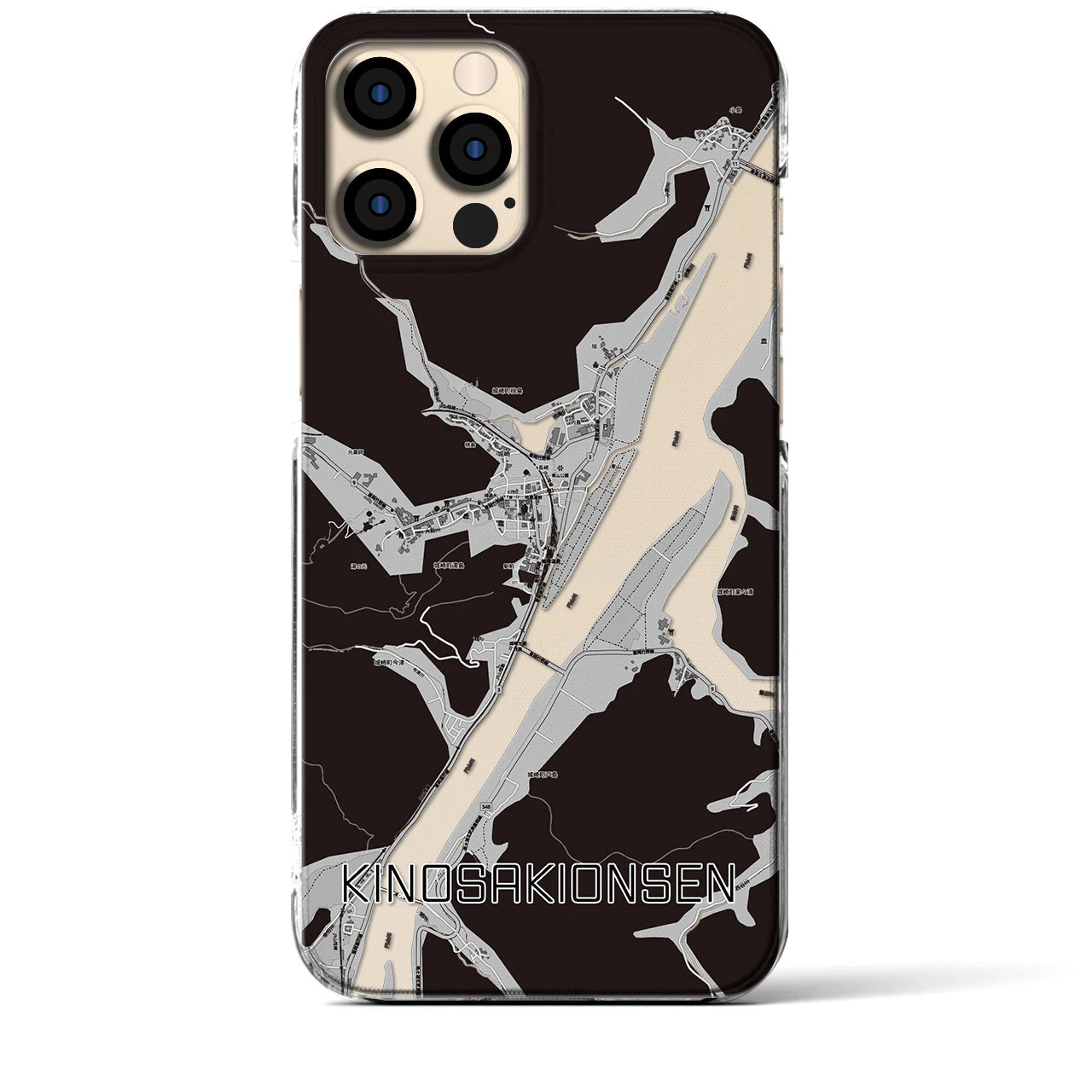 【城崎温泉(兵庫県)】地図柄iPhoneケース(クリアタイプ)