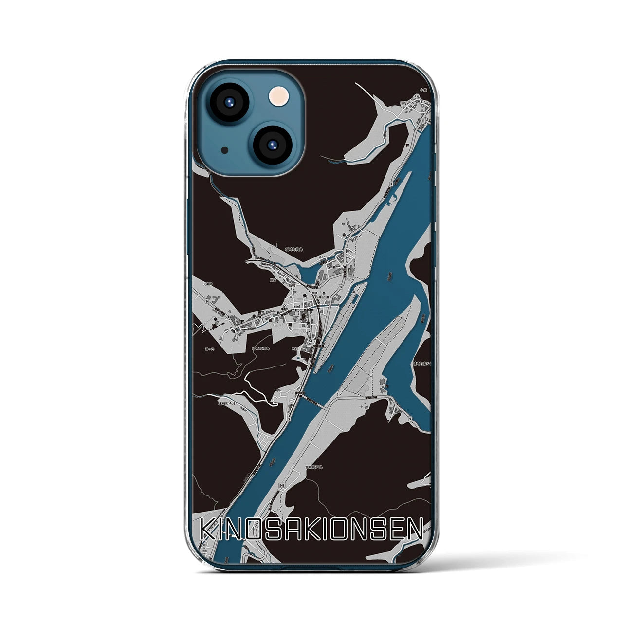 【城崎温泉(兵庫県)】地図柄iPhoneケース(クリアタイプ)