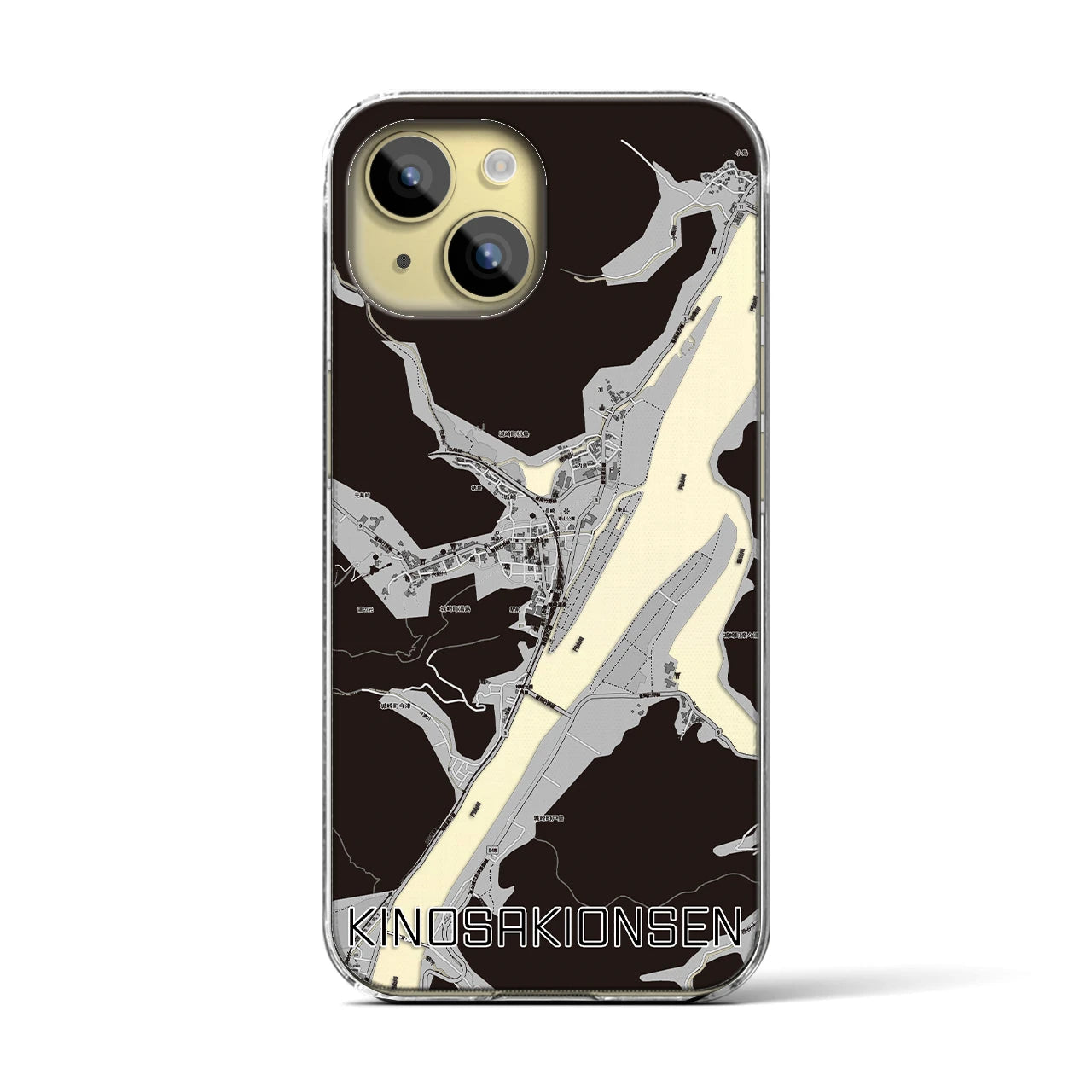 【城崎温泉(兵庫県)】地図柄iPhoneケース(クリアタイプ)