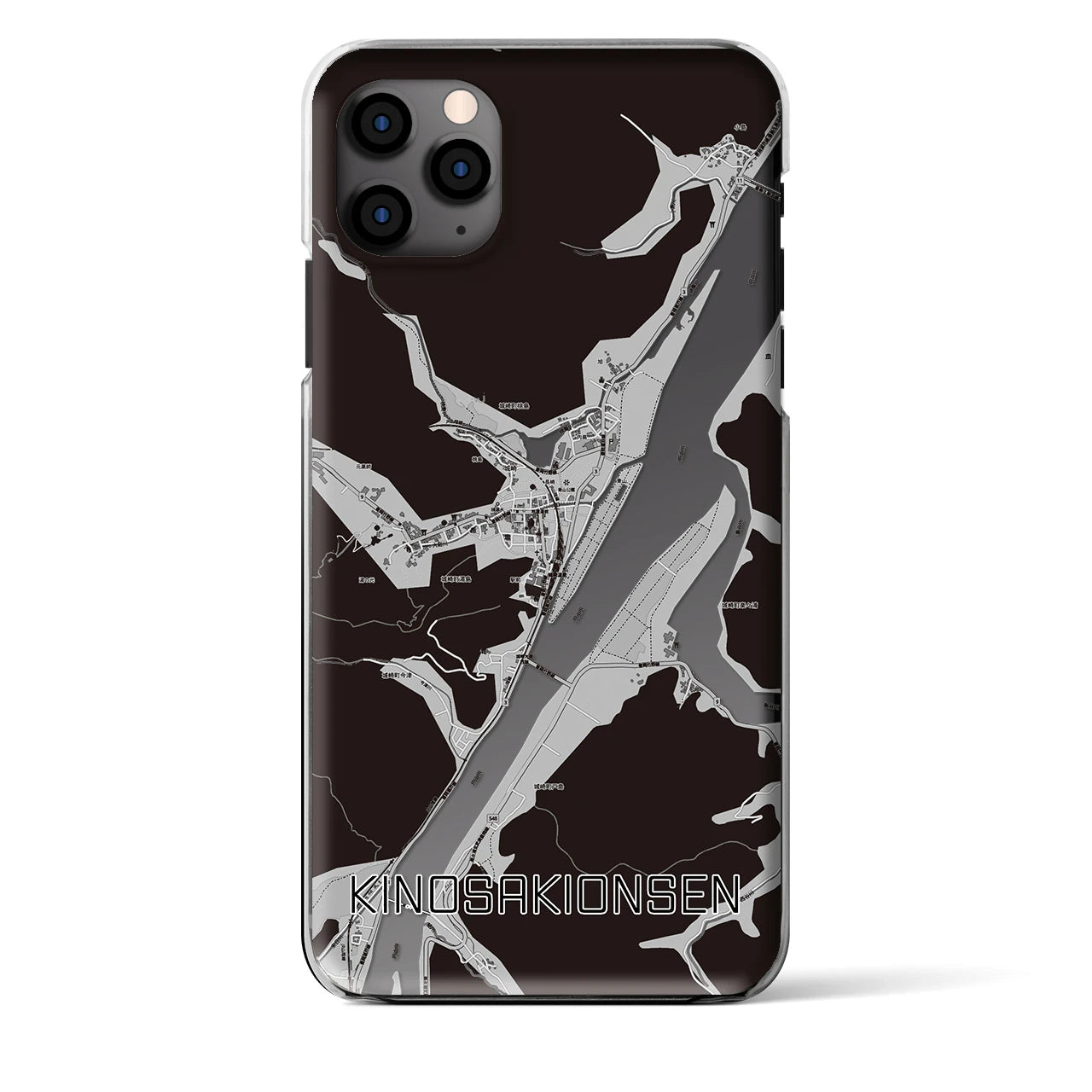 【城崎温泉(兵庫県)】地図柄iPhoneケース(クリアタイプ)