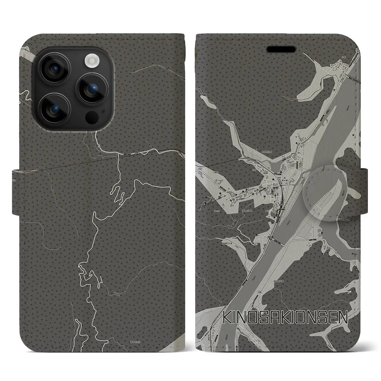 【城崎温泉(兵庫県)】地図柄iPhoneケース(手帳タイプ)