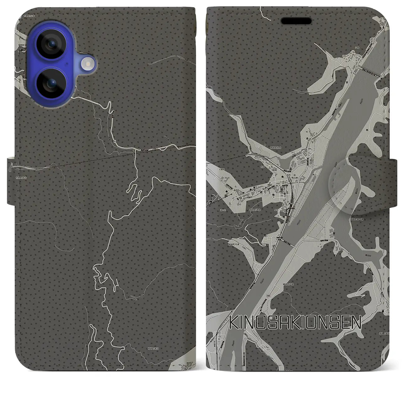 【城崎温泉(兵庫県)】地図柄iPhoneケース(手帳タイプ)