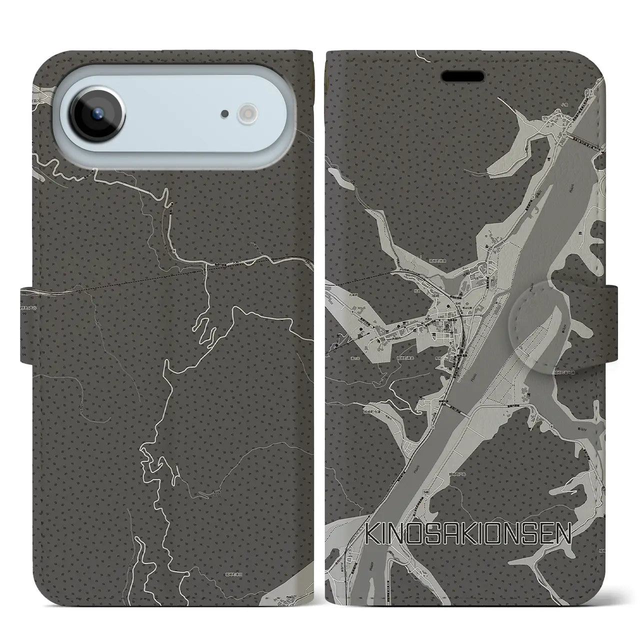 【城崎温泉(兵庫県)】地図柄iPhoneケース(手帳タイプ)