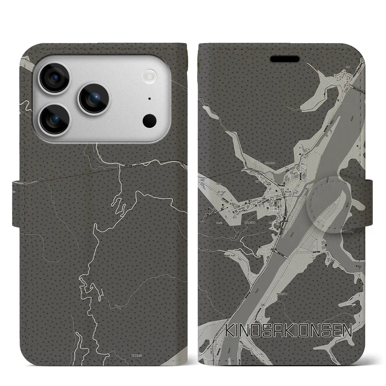 【城崎温泉(兵庫県)】地図柄iPhoneケース(手帳タイプ)