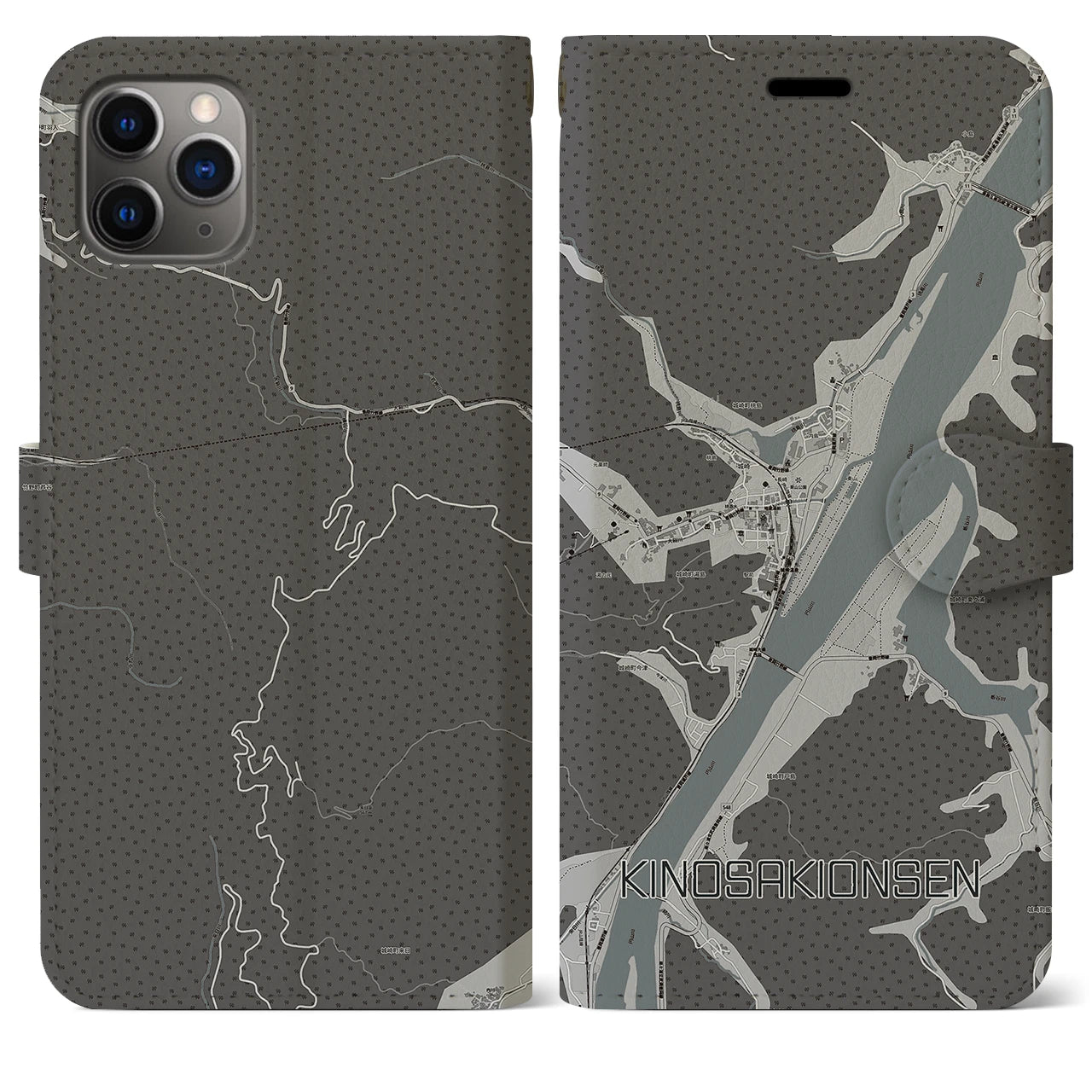 【城崎温泉(兵庫県)】地図柄iPhoneケース(手帳タイプ)