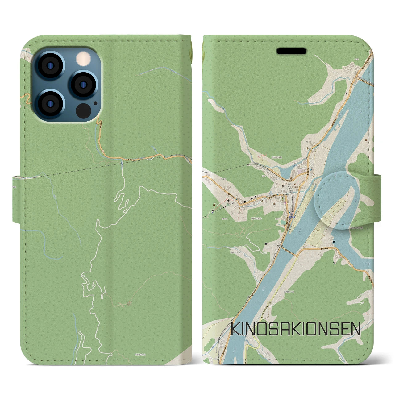 【城崎温泉(兵庫県)】地図柄iPhoneケース(手帳タイプ)