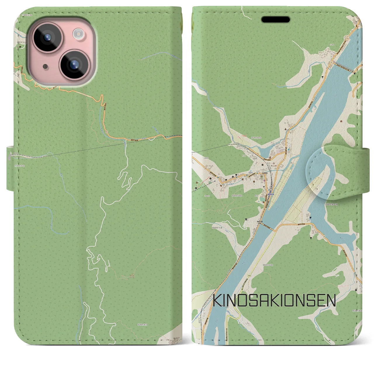 【城崎温泉(兵庫県)】地図柄iPhoneケース(手帳タイプ)