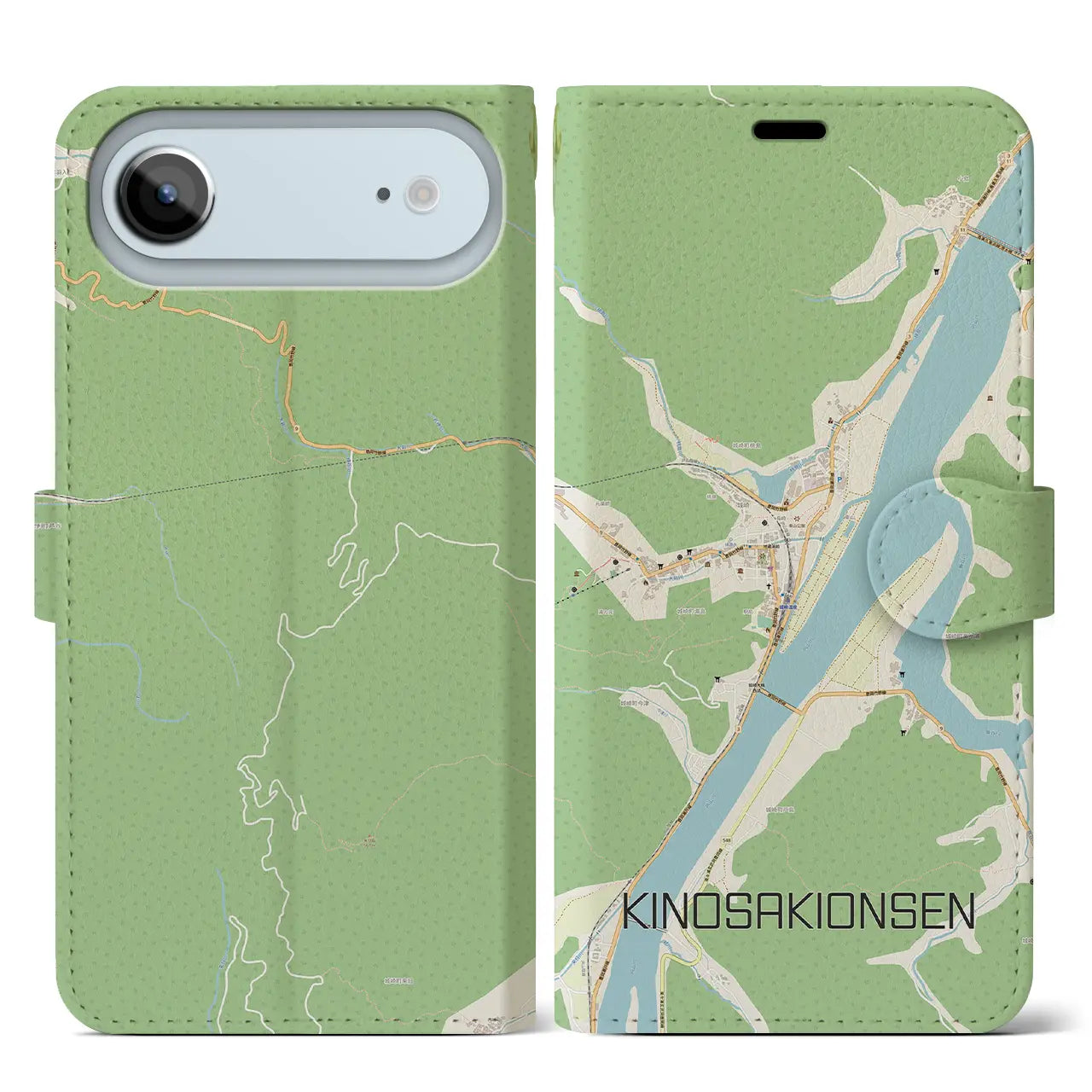 【城崎温泉(兵庫県)】地図柄iPhoneケース(手帳タイプ)