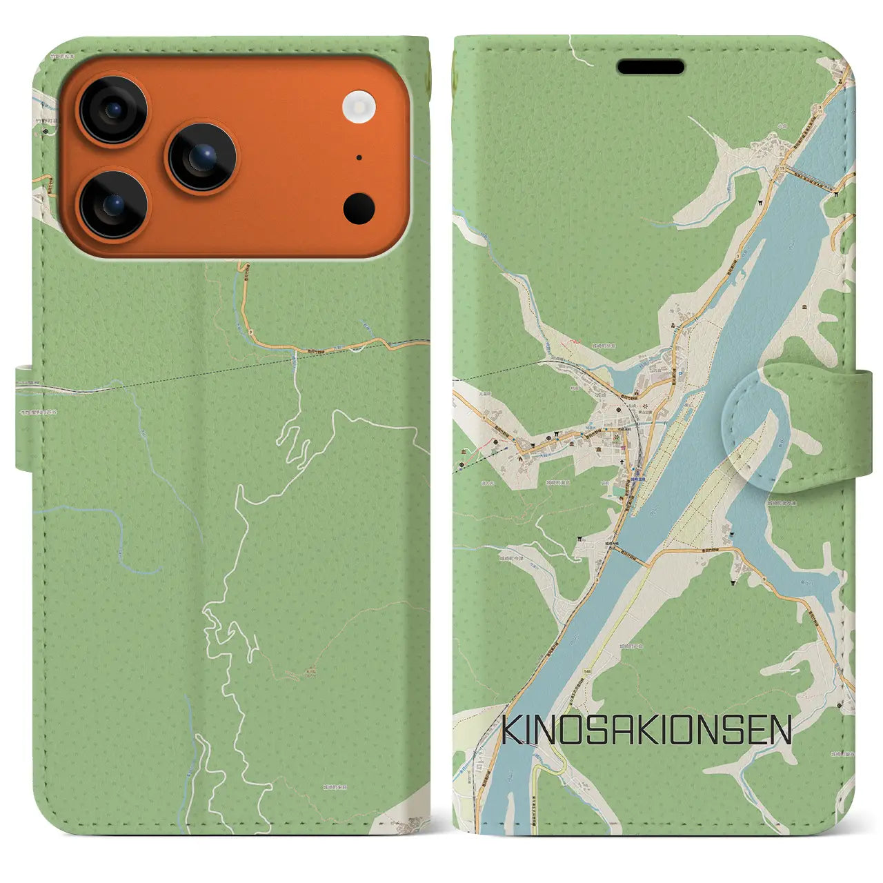 【城崎温泉(兵庫県)】地図柄iPhoneケース(手帳タイプ)