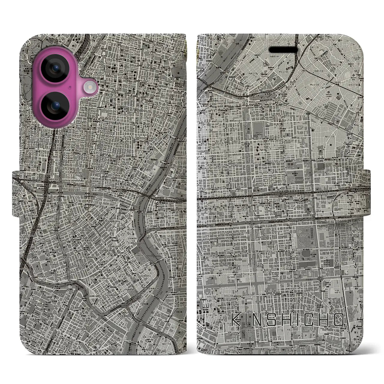 【錦糸町(東京都)】地図柄iPhoneケース(手帳タイプ)