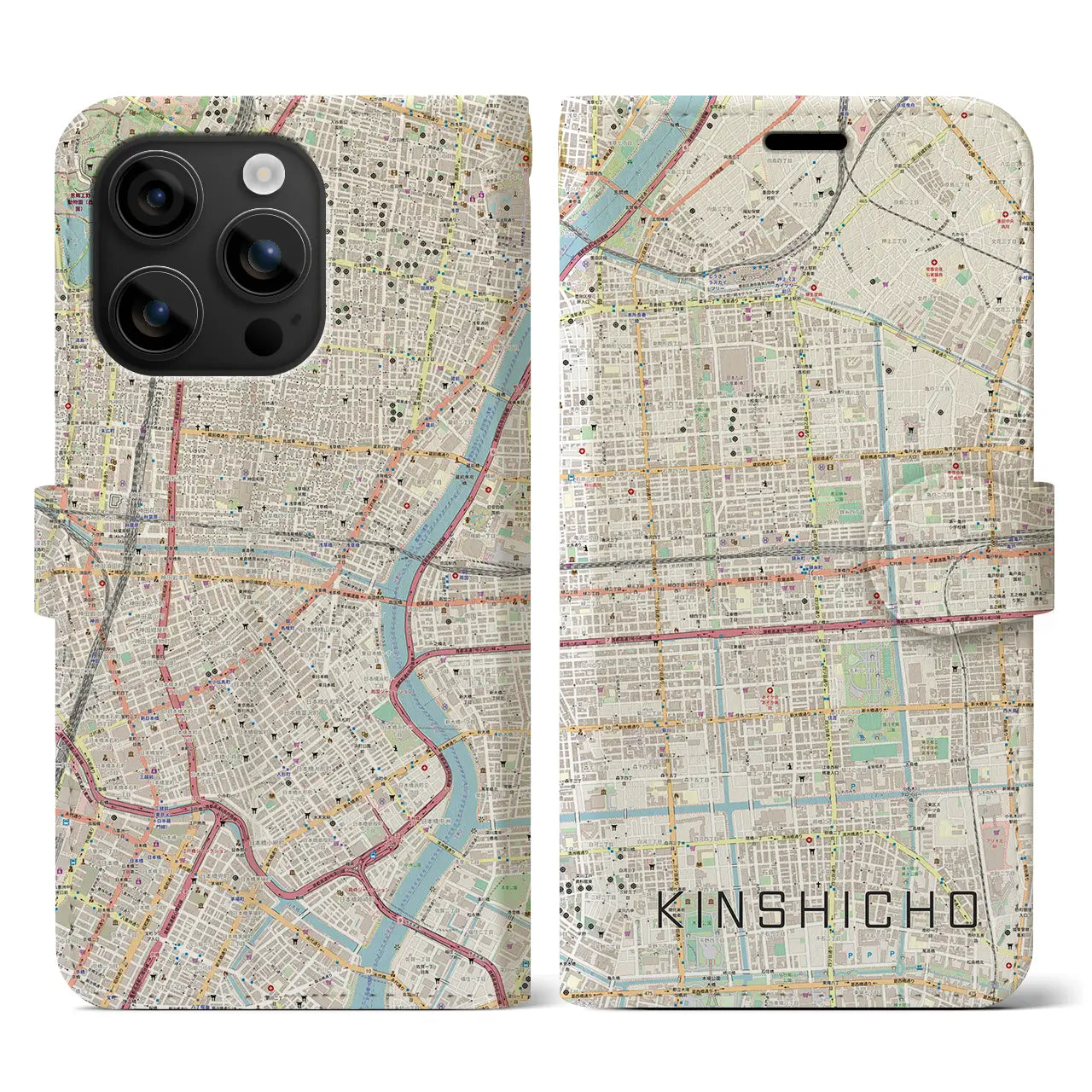 【錦糸町(東京都)】地図柄iPhoneケース(手帳タイプ)