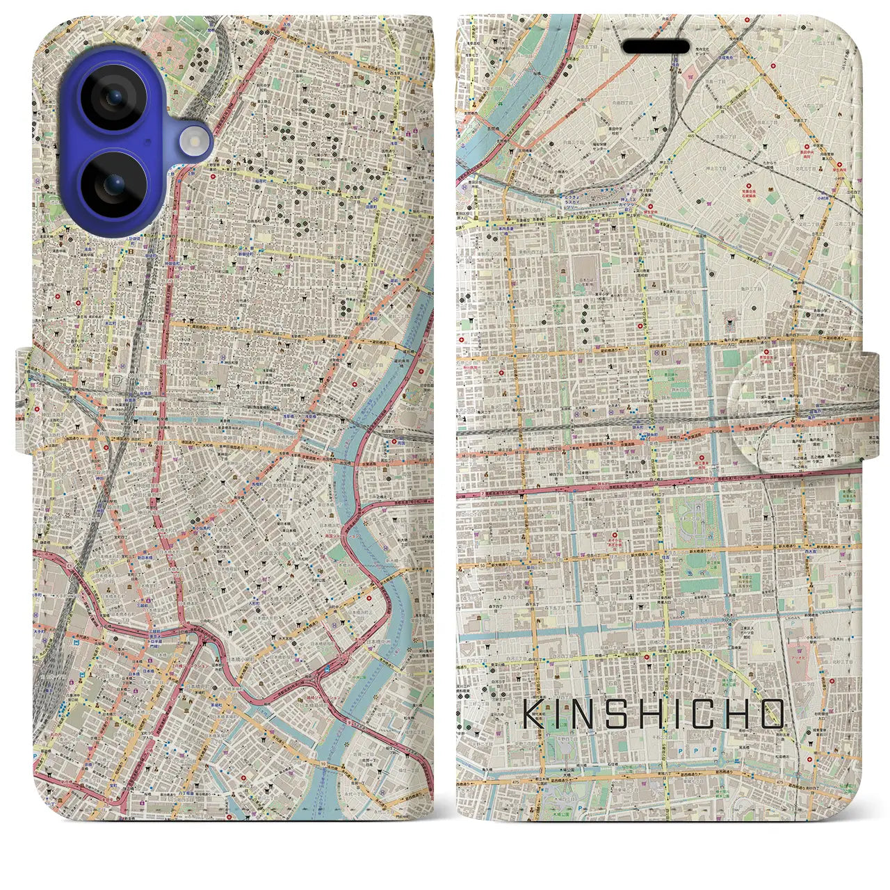 【錦糸町(東京都)】地図柄iPhoneケース(手帳タイプ)