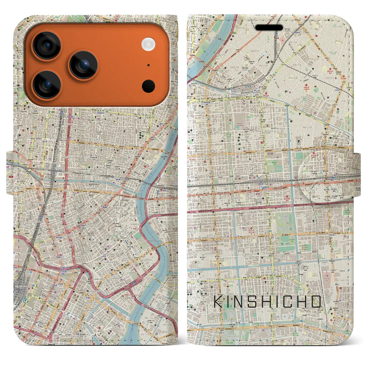【錦糸町(東京都)】地図柄iPhoneケース(手帳タイプ)