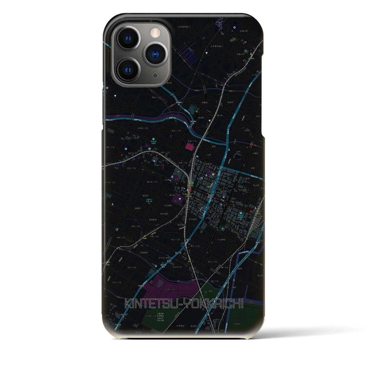 【近鉄四日市(三重県)】地図柄iPhoneケース(バックカバータイプ)