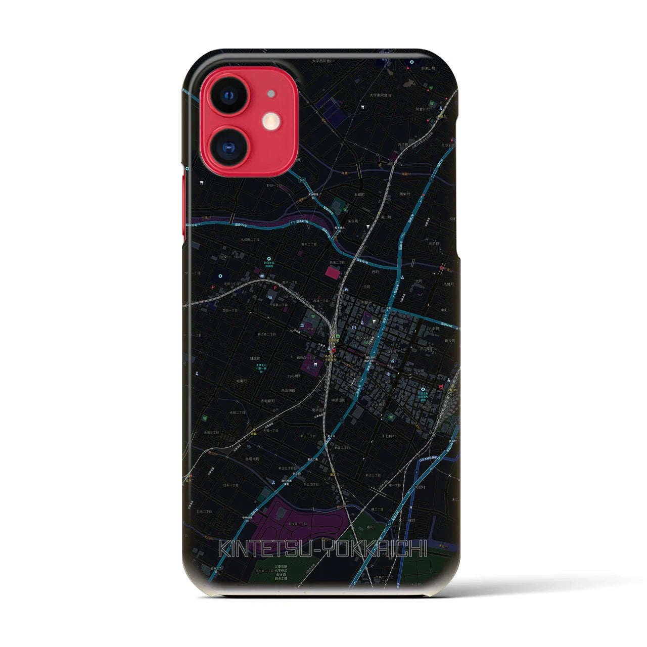 【近鉄四日市(三重県)】地図柄iPhoneケース(バックカバータイプ)