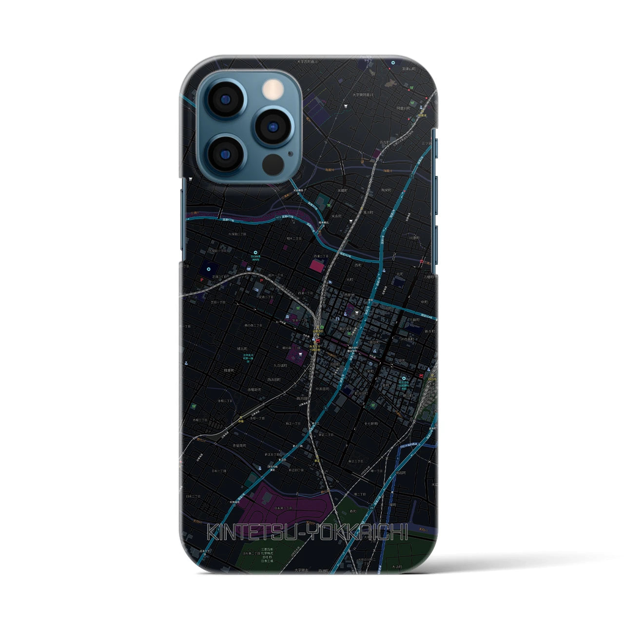 【近鉄四日市(三重県)】地図柄iPhoneケース(バックカバータイプ)