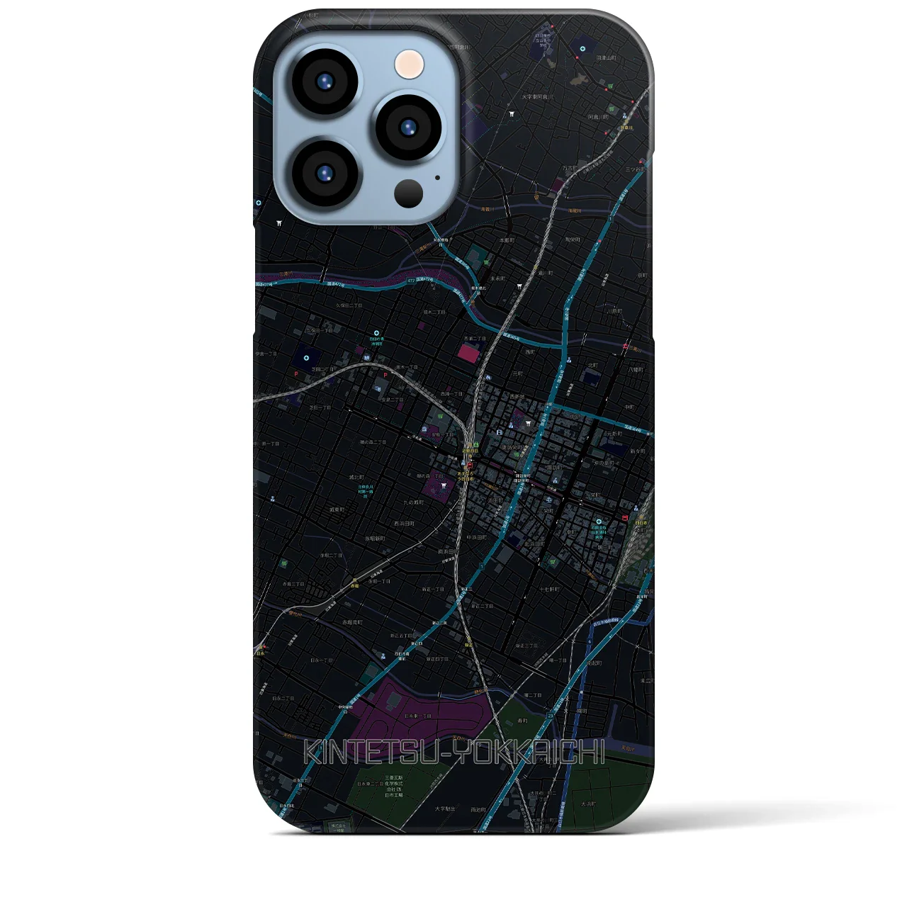 【近鉄四日市(三重県)】地図柄iPhoneケース(バックカバータイプ)