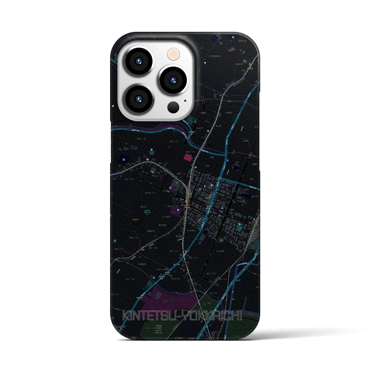 【近鉄四日市(三重県)】地図柄iPhoneケース(バックカバータイプ)