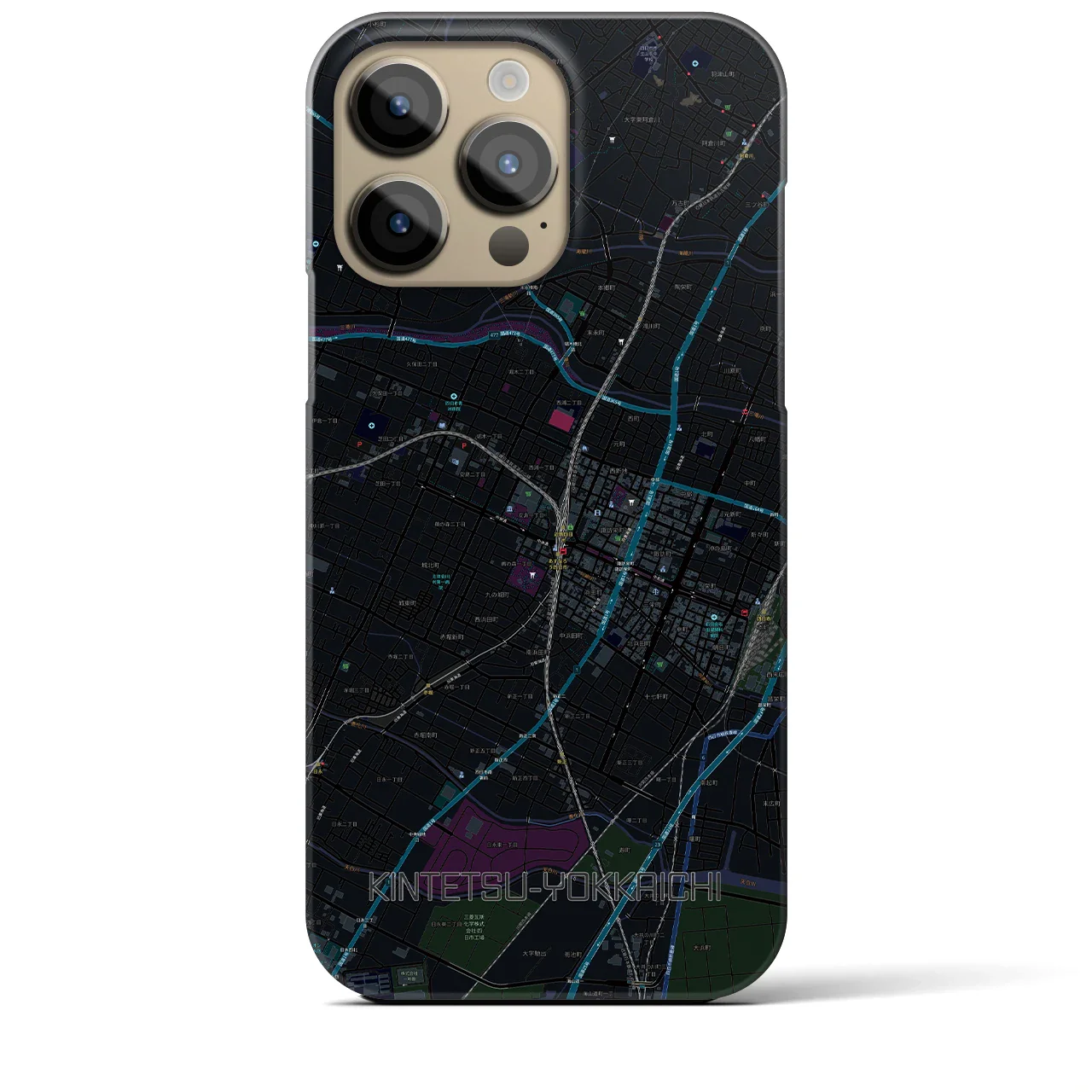 【近鉄四日市(三重県)】地図柄iPhoneケース(バックカバータイプ)