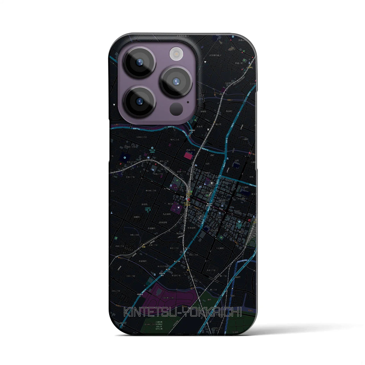 【近鉄四日市(三重県)】地図柄iPhoneケース(バックカバータイプ)