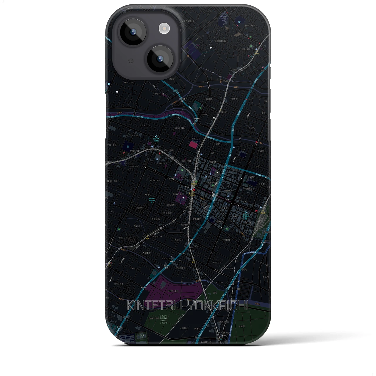 【近鉄四日市(三重県)】地図柄iPhoneケース(バックカバータイプ)