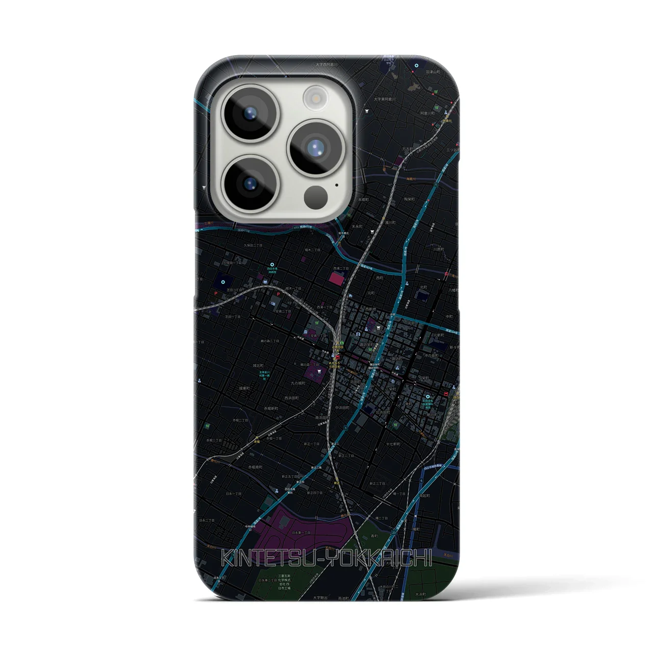 【近鉄四日市(三重県)】地図柄iPhoneケース(バックカバータイプ)