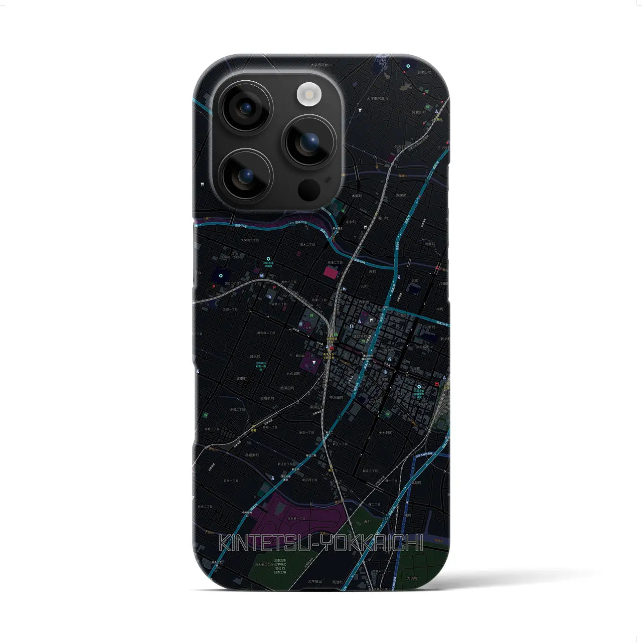 【近鉄四日市(三重県)】地図柄iPhoneケース(バックカバータイプ)