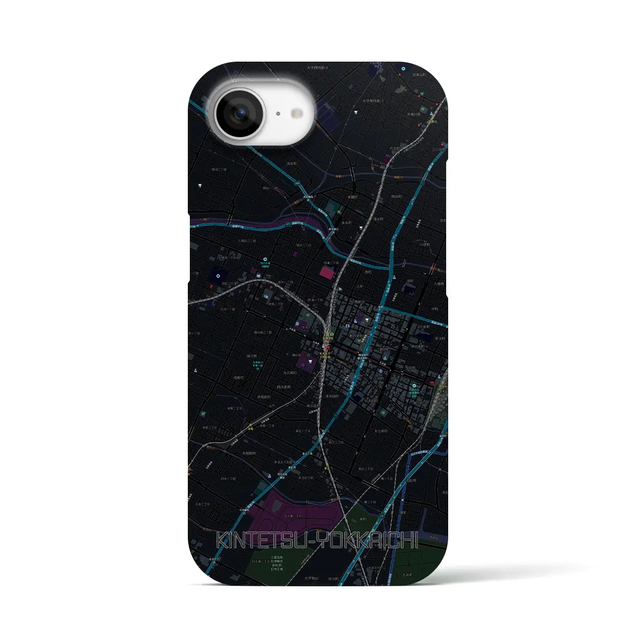 【近鉄四日市(三重県)】地図柄iPhoneケース(バックカバータイプ)