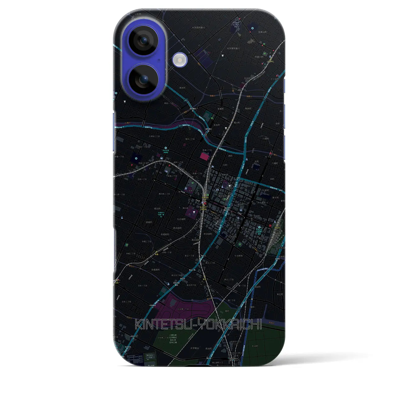 【近鉄四日市(三重県)】地図柄iPhoneケース(バックカバータイプ)