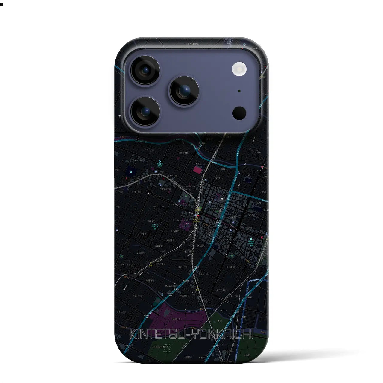 【近鉄四日市(三重県)】地図柄iPhoneケース(バックカバータイプ)