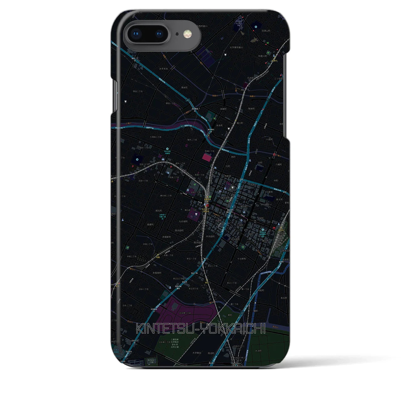 【近鉄四日市(三重県)】地図柄iPhoneケース(バックカバータイプ)