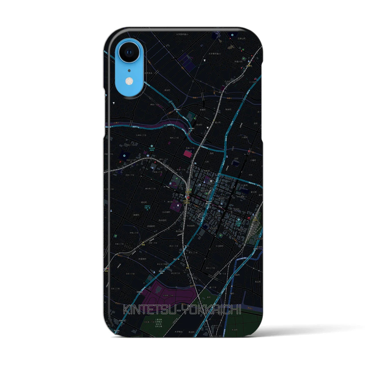 【近鉄四日市(三重県)】地図柄iPhoneケース(バックカバータイプ)