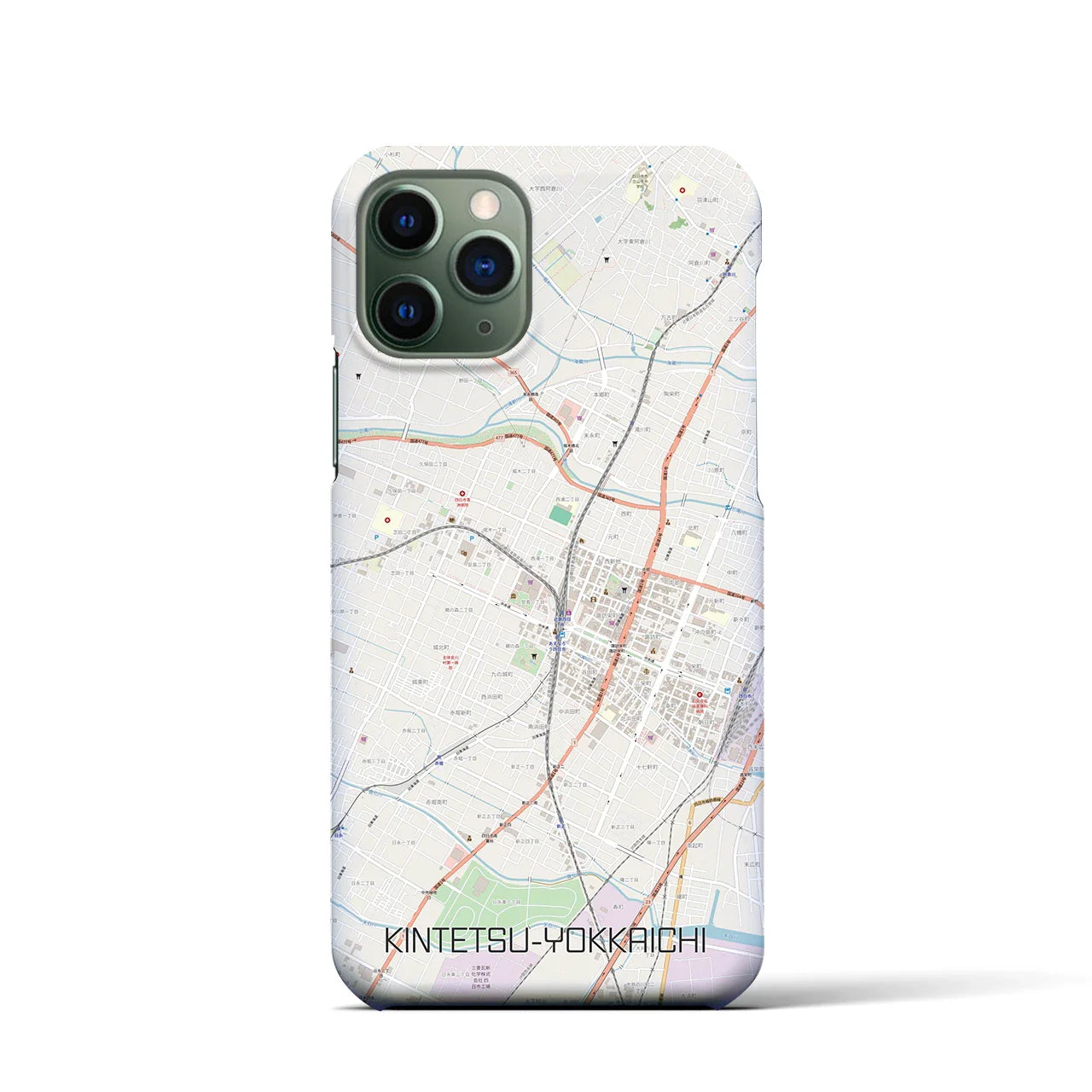 【近鉄四日市(三重県)】地図柄iPhoneケース(バックカバータイプ)